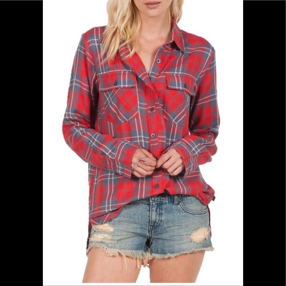 Volcom Tops - Volcom • Red Plaid Shirt •